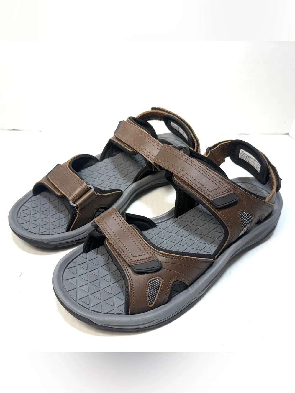 NEW Eddie Bauer Men’s Hank Sporty River Sandal Dual Straps Brown Leather Size 13